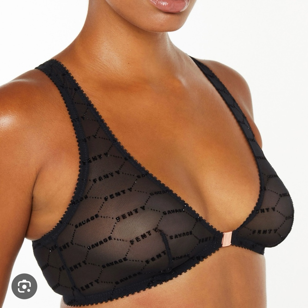 Savage X Fenty Black Mesh Bralette